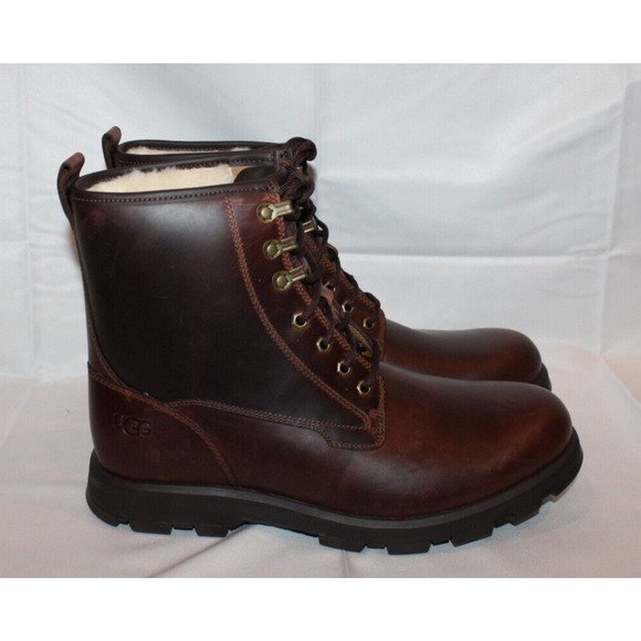 UGG MENS KIRKSON BOOT CORDOVAN LEATHER WATERPROOF VIBRAM WOOL LINED‎ - Picture 3 of 8